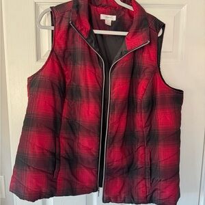 Plaid Red and Black Women's Vest